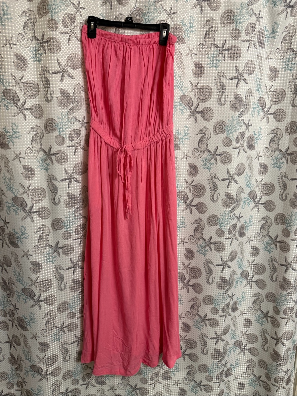 Lascana Women’s Pink Strapless Maxi Dress with Drawstring Waist
